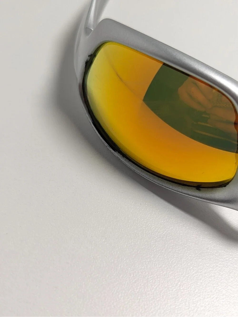 Oakley Straight 04-331 Fire Iridium Lens Silver Wrap Men's Sunglasses 61-18-135